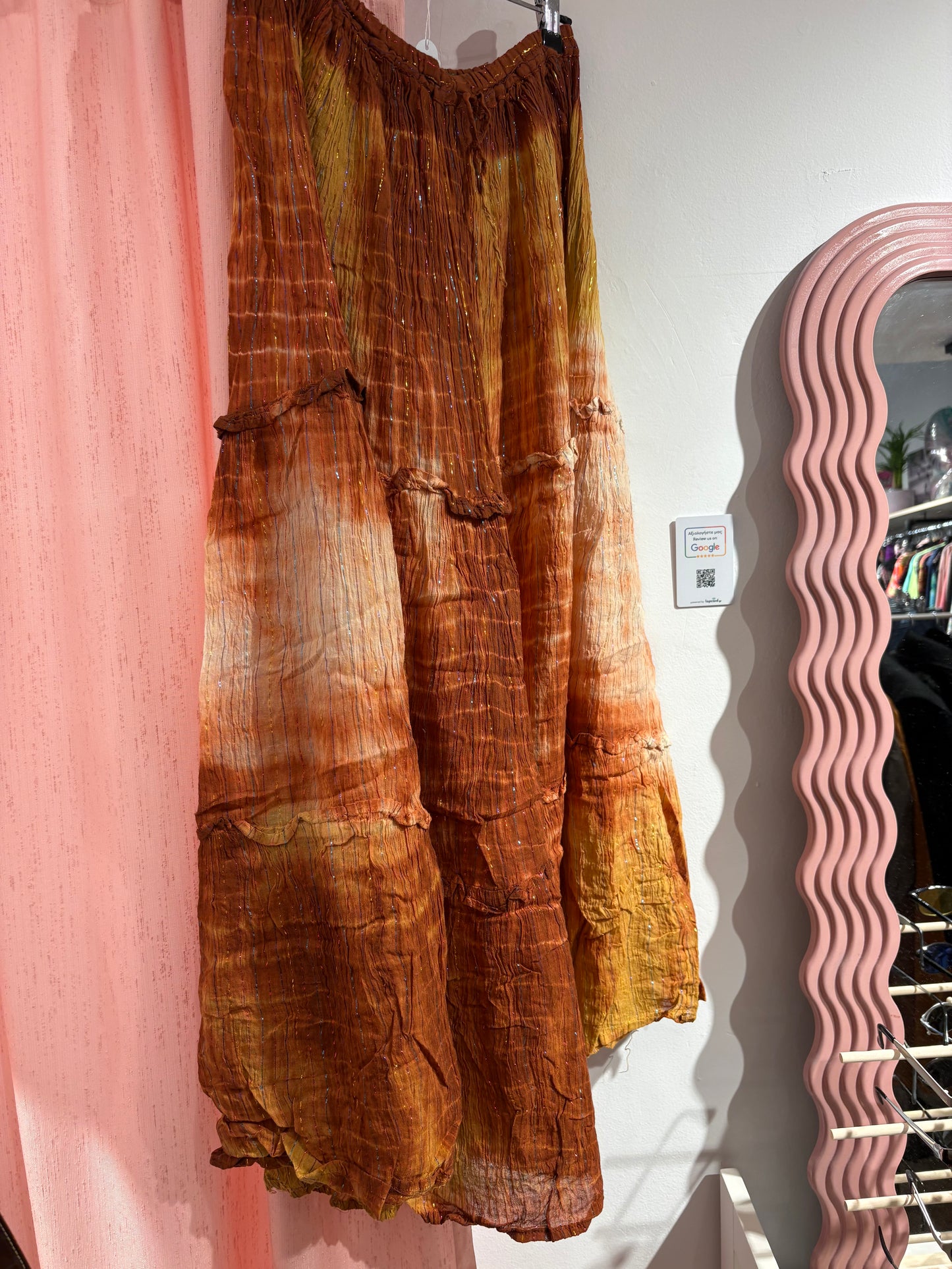 Y2k fairy iridescent pleated skirt in sunset tones (M-L)