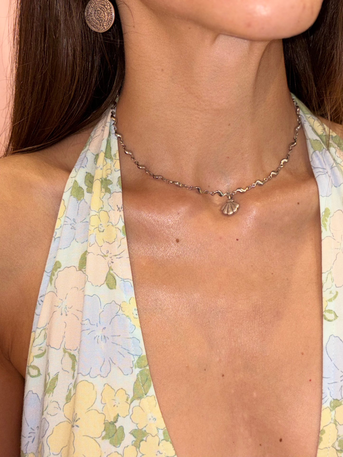 Handmade necklace with stainless steel chain