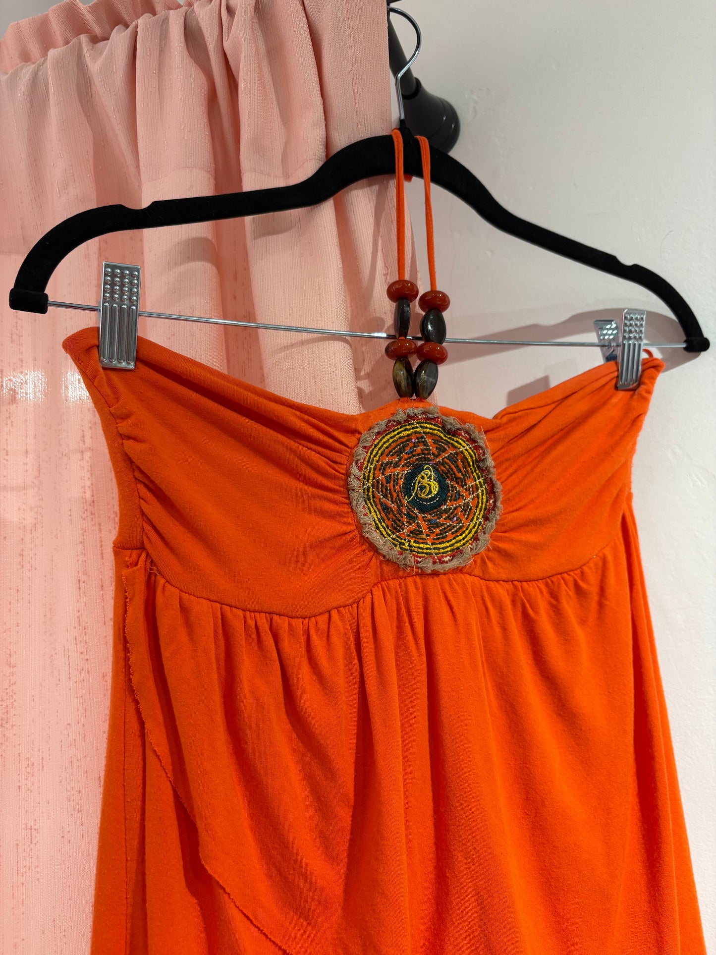 Unique BSB orange top with beads on the straps (M)