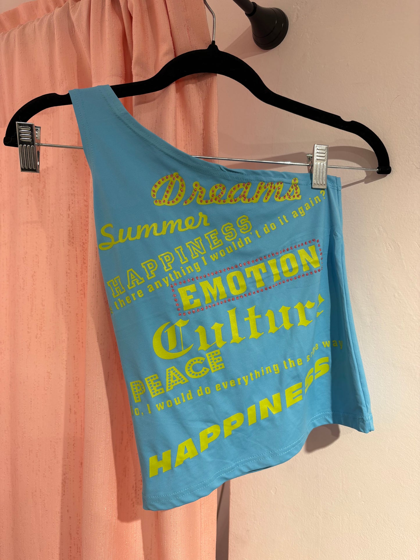 Cute one shoulder y2k top (S)