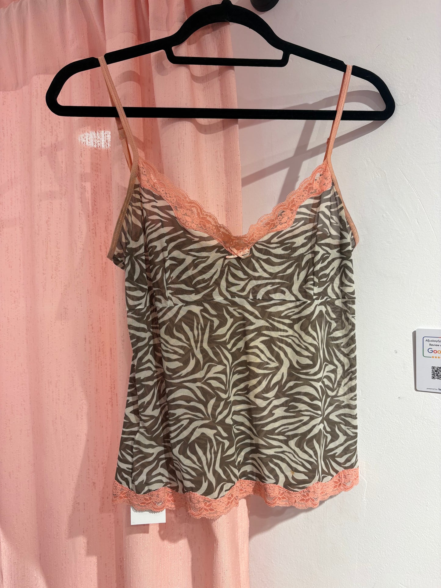 Accessorize mesh cami top in animal print (M)