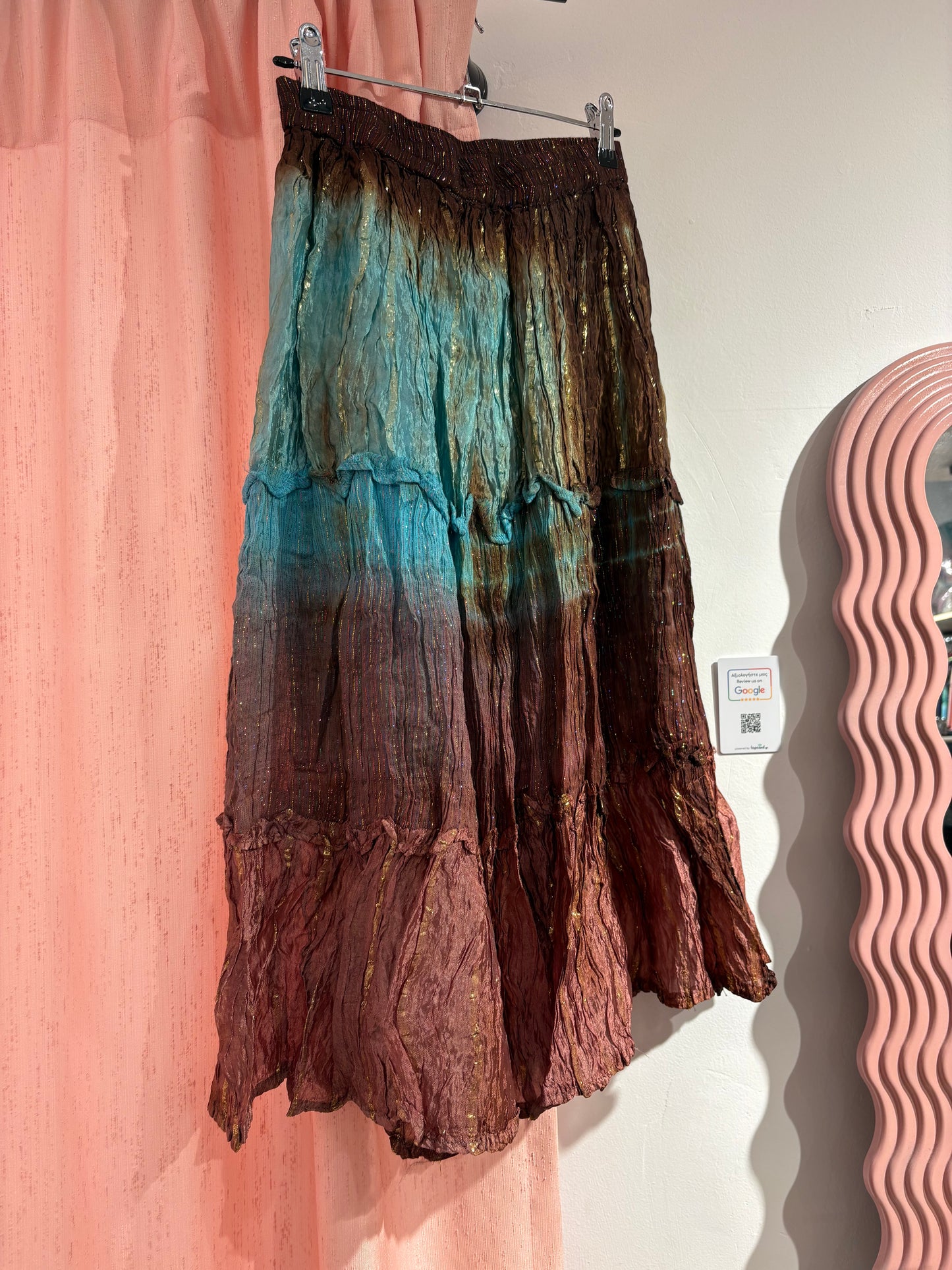 Y2k fairy iridescent pleated skirt - mermaid metallic (S-M)