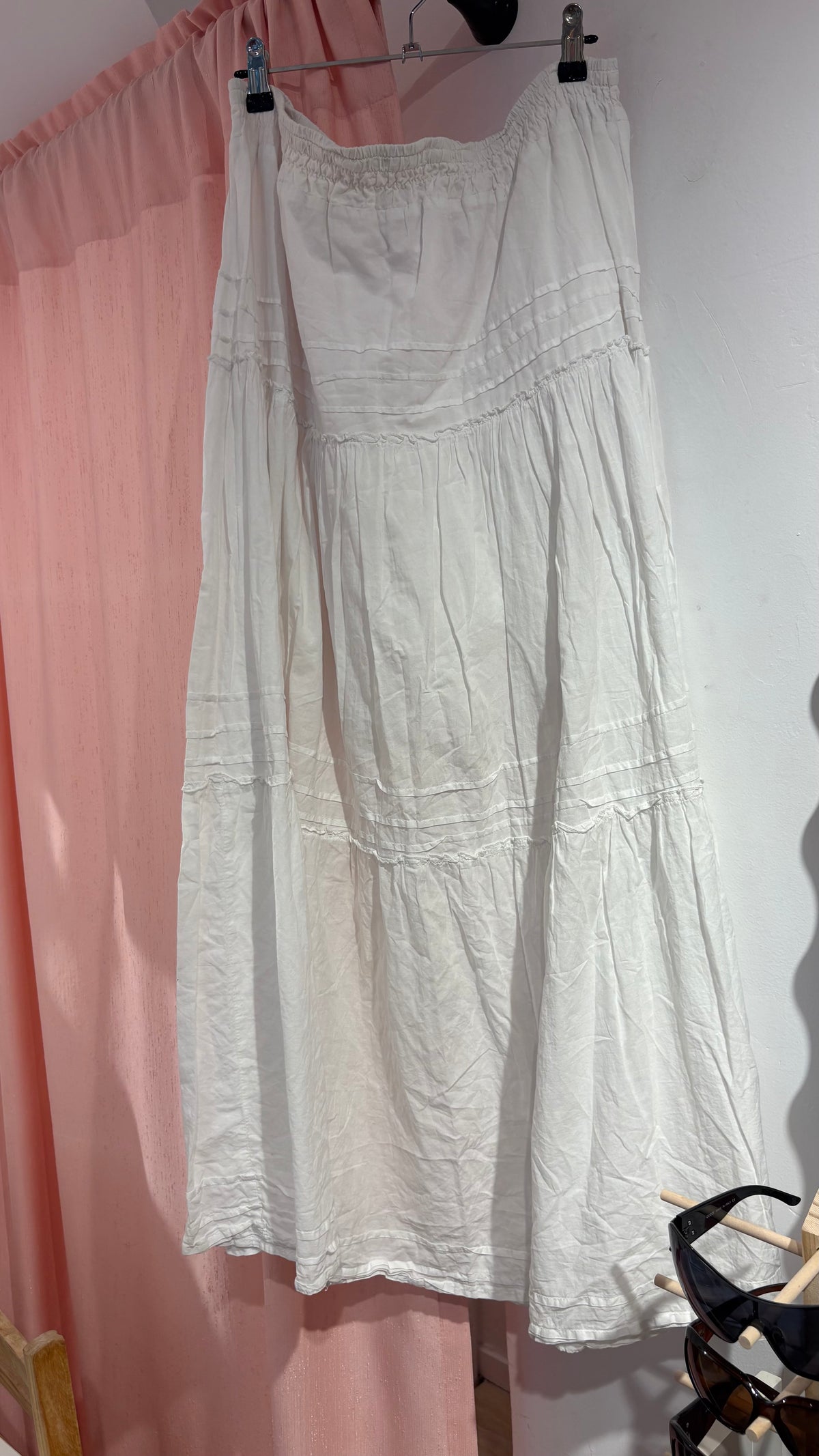 White maxi cotton skirt (Fits L-XL)