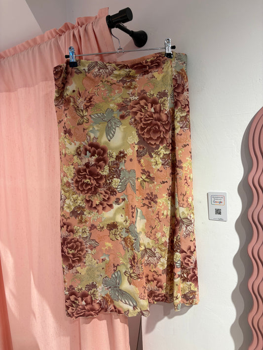 Vintage midi floral skirt (L)