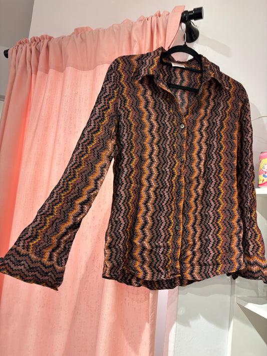 Missoni-like button-up shirt (S-M)