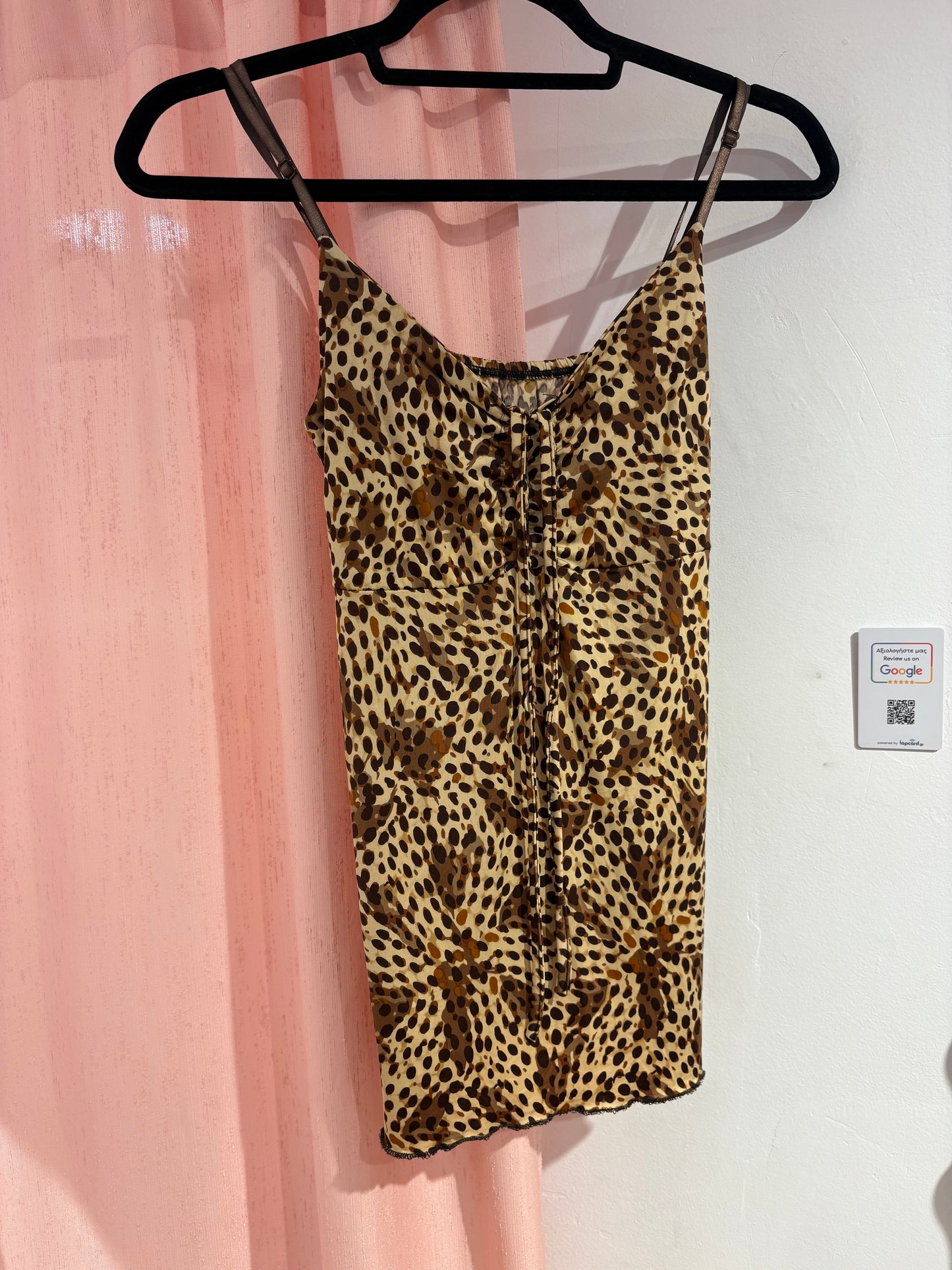 Long leopard patterned y2k top (M)