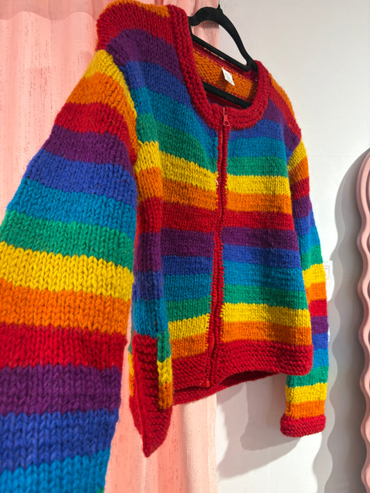 Handmade 100% wool zip-up jacket (M)