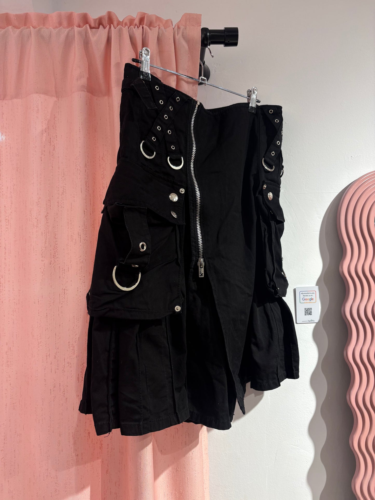 Tripp NYC super-unique punk skirt with metallic details and pockets (L)