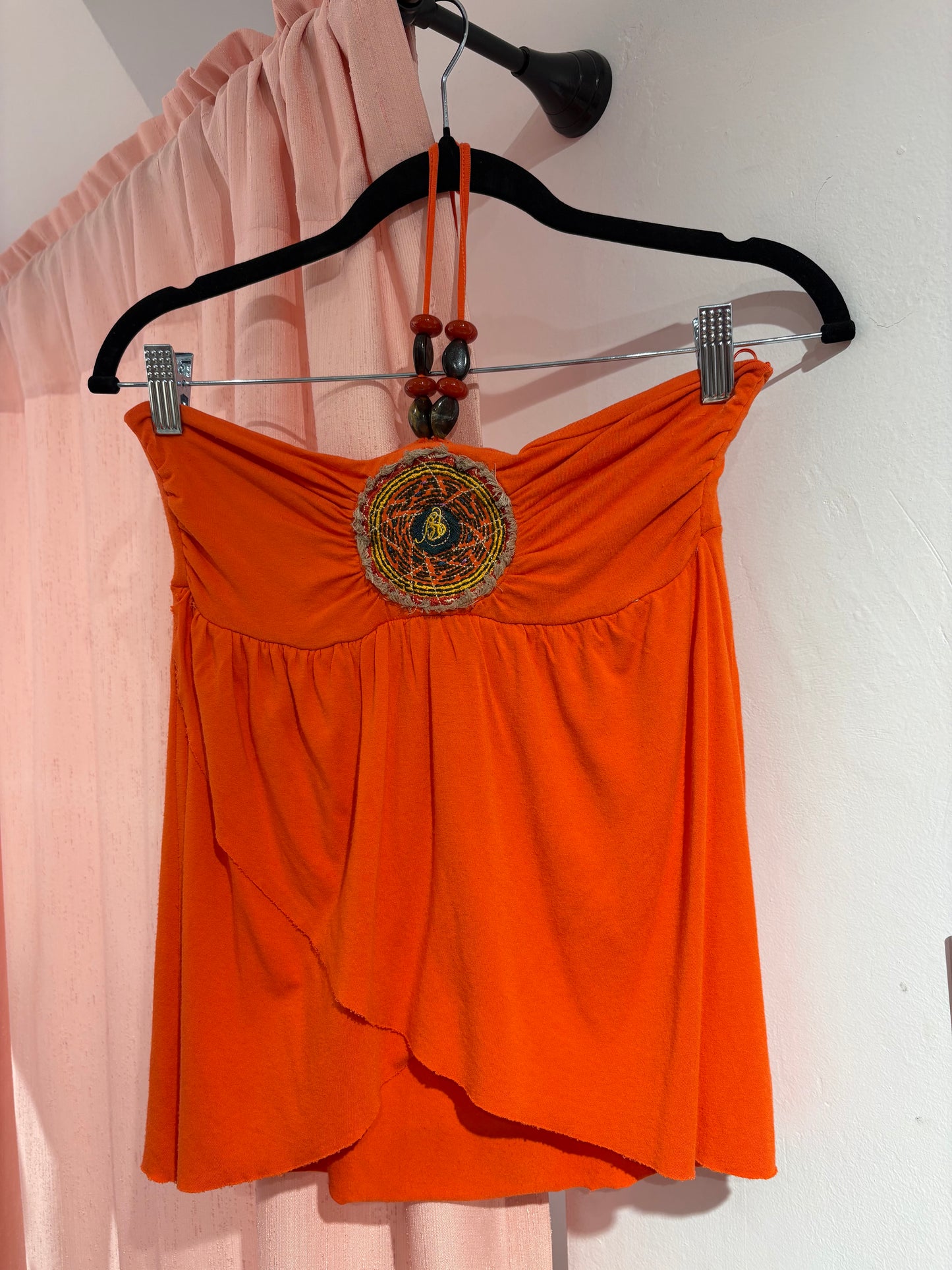 Unique BSB orange top with beads on the straps (M)