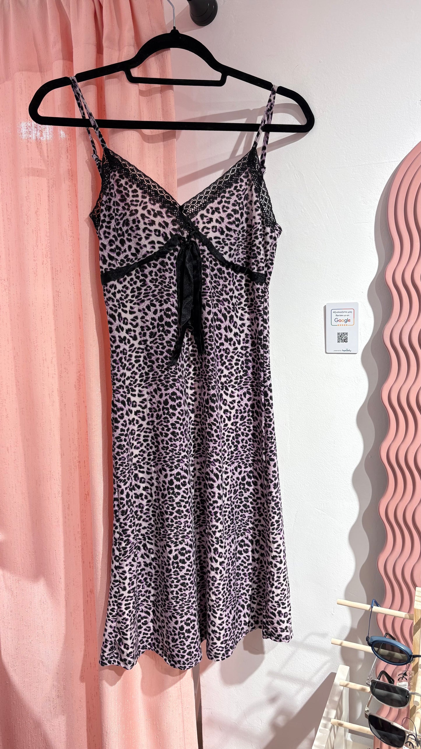 Beautiful leopard purple/black patterned dress (M)