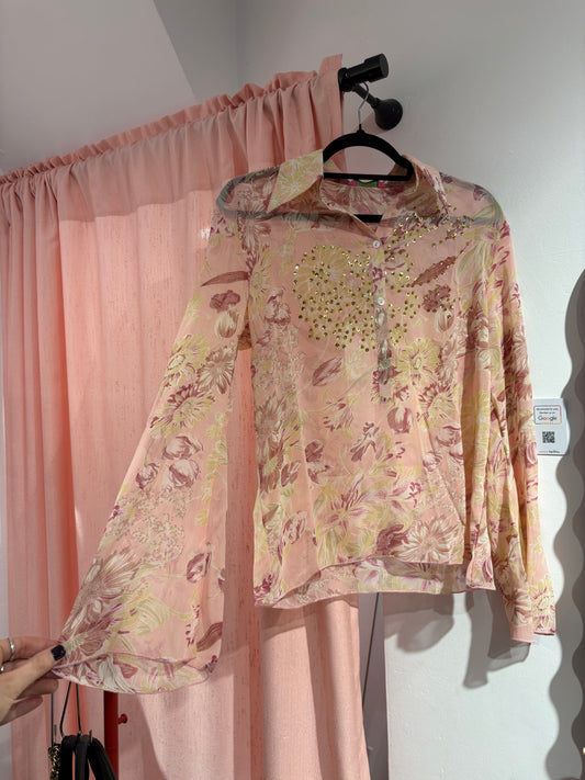 Fairy button-up shirt with flared sleeves (L)