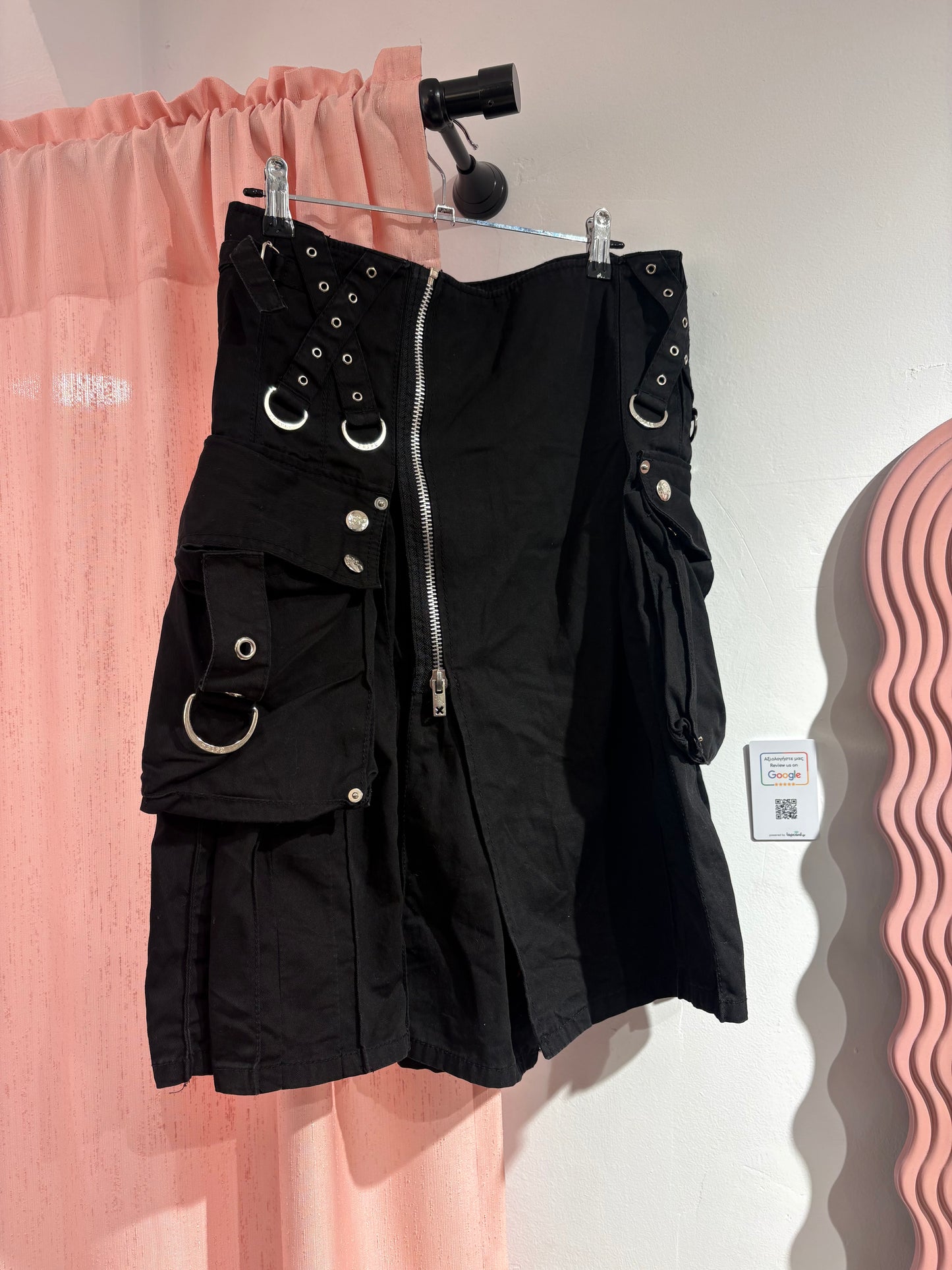 Tripp NYC super-unique punk skirt with metallic details and pockets (L)