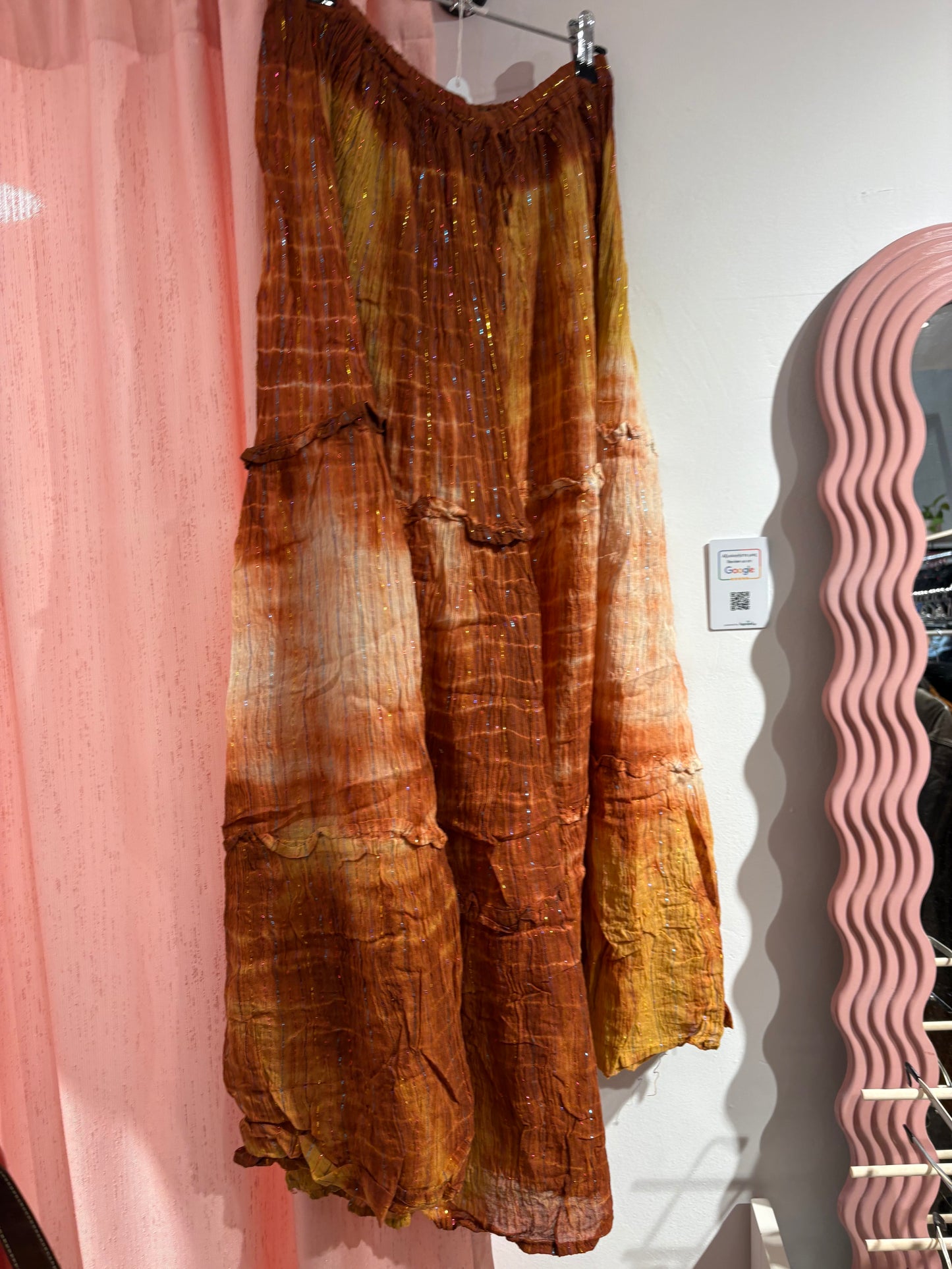 Y2k fairy iridescent pleated skirt in sunset tones (M-L)