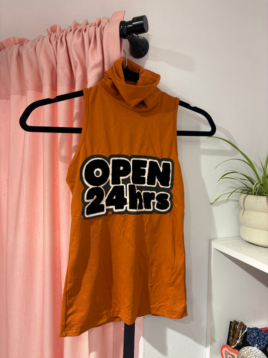 Turtle-neck true y2k orange top (One Size)