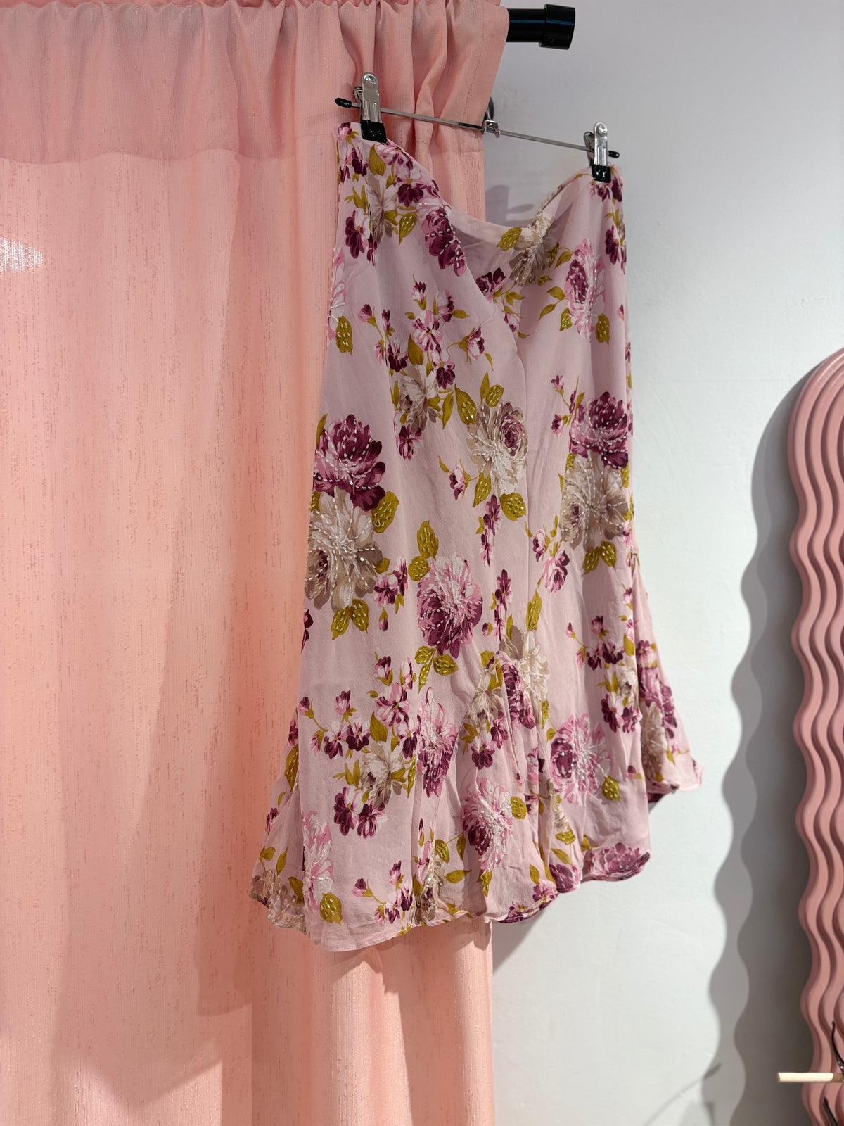 Fairy floral beaded midi skirt (L)