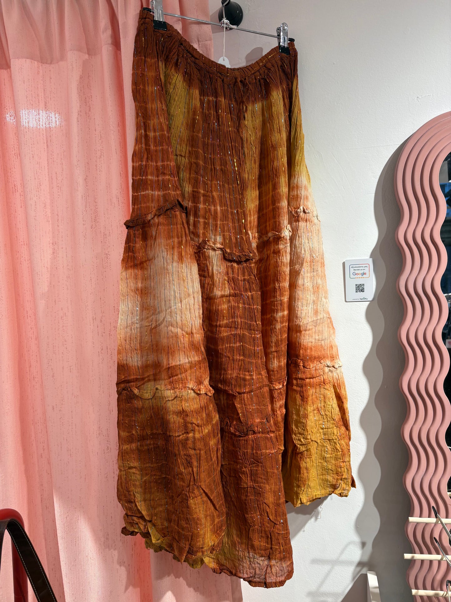 Y2k fairy iridescent pleated skirt in sunset tones (M-L)