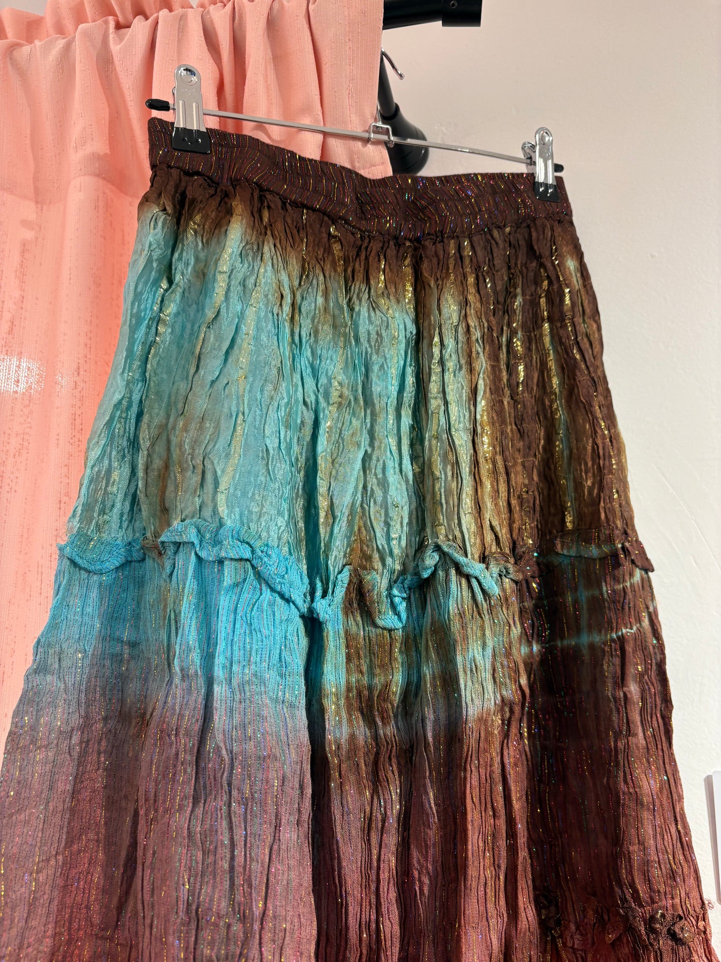 Y2k fairy iridescent pleated skirt - mermaid metallic (S-M)