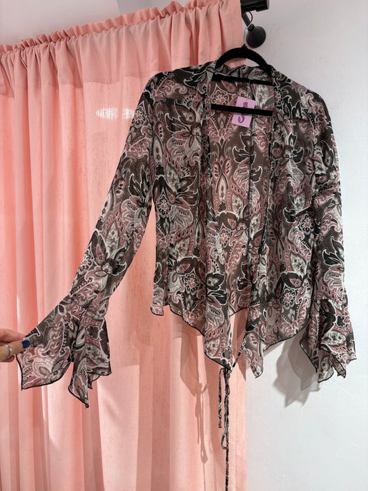 Pretty lace-up Lynne shirt with flowy sleeves (M-L)