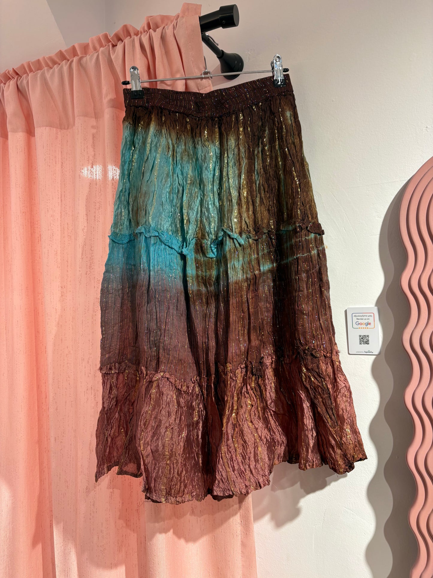 Y2k fairy iridescent pleated skirt - mermaid metallic (S-M)