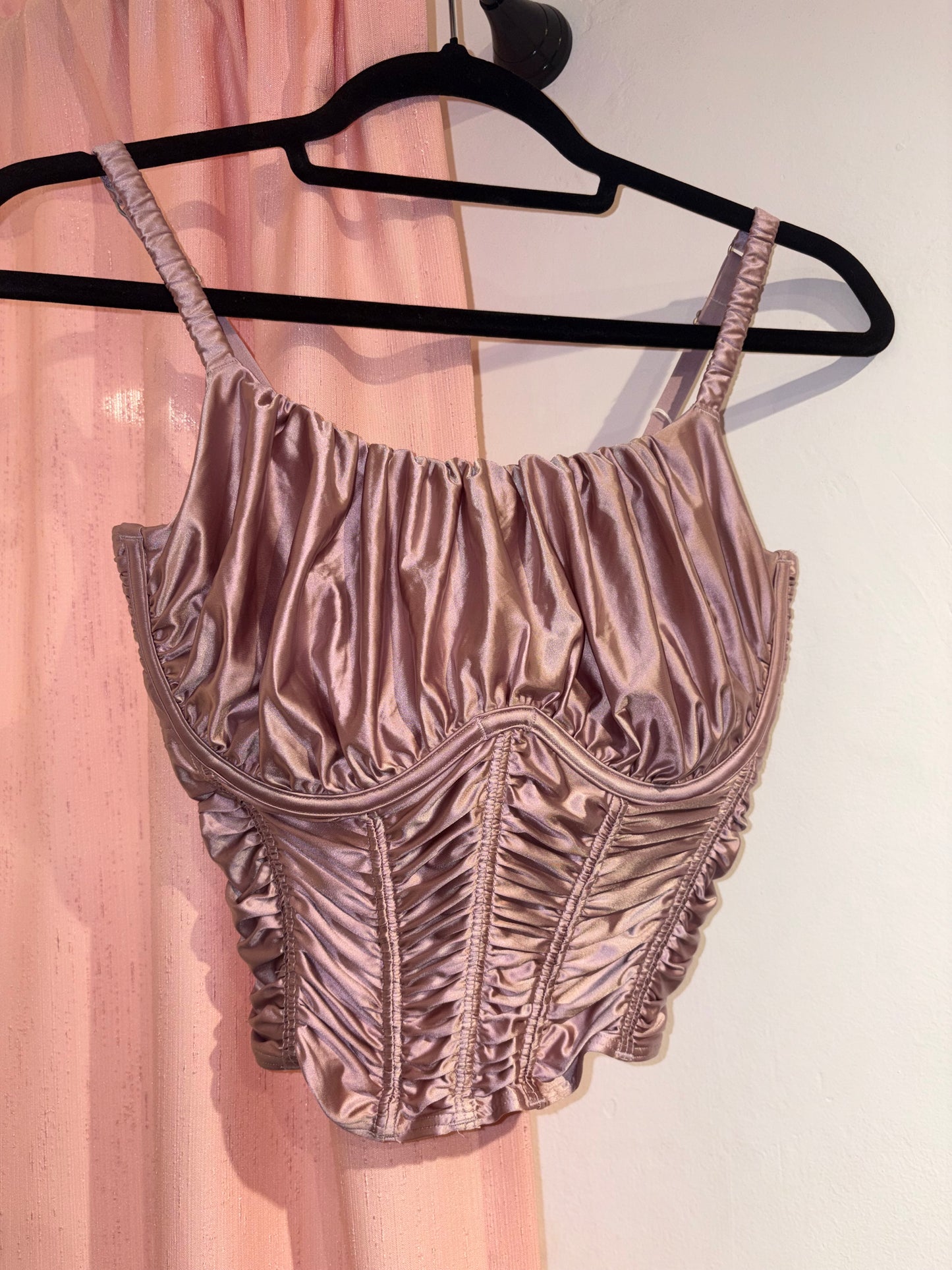 Corset-like pink top (S / Curvy)