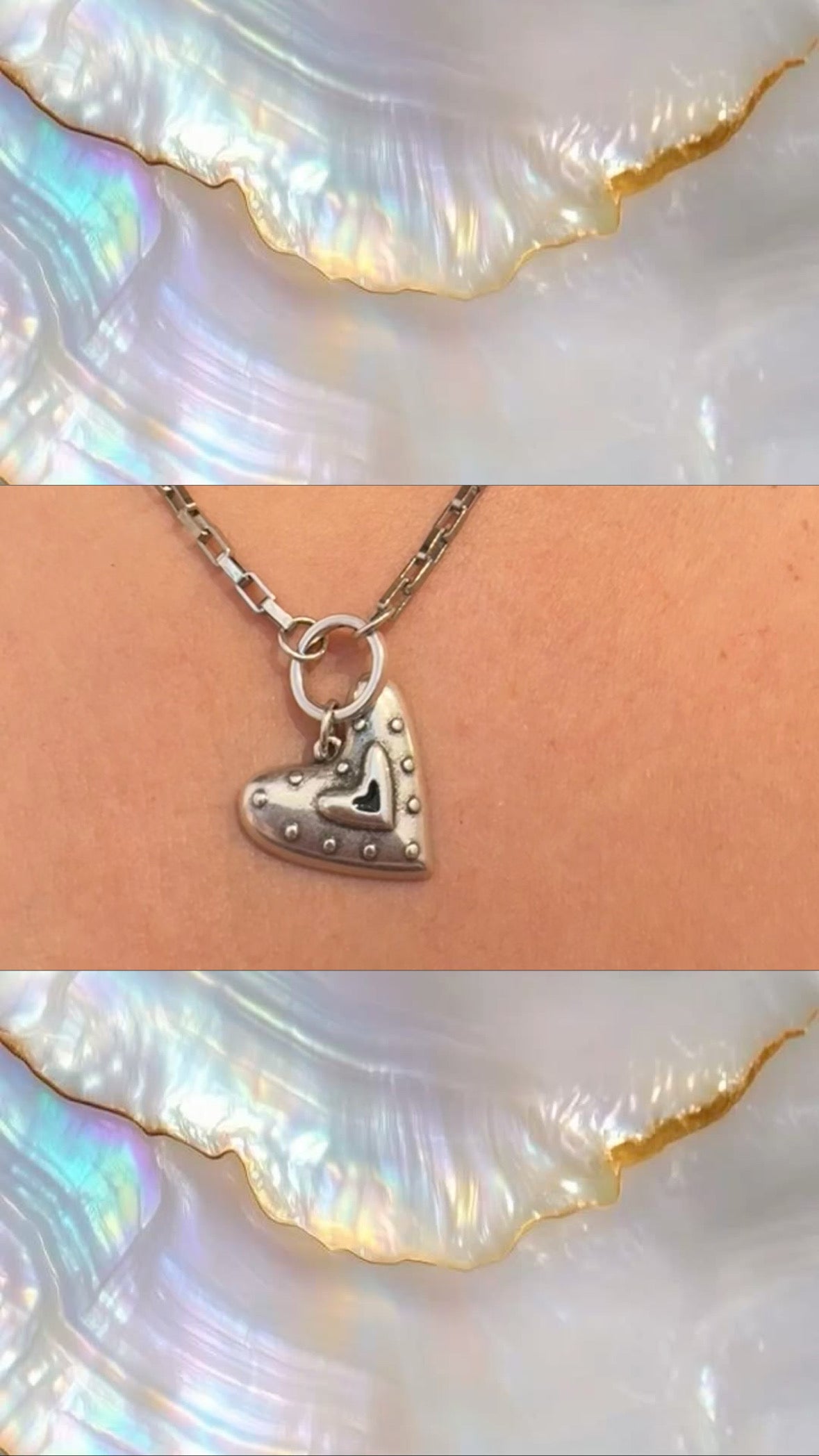 Handmade necklace with stainless steel chain