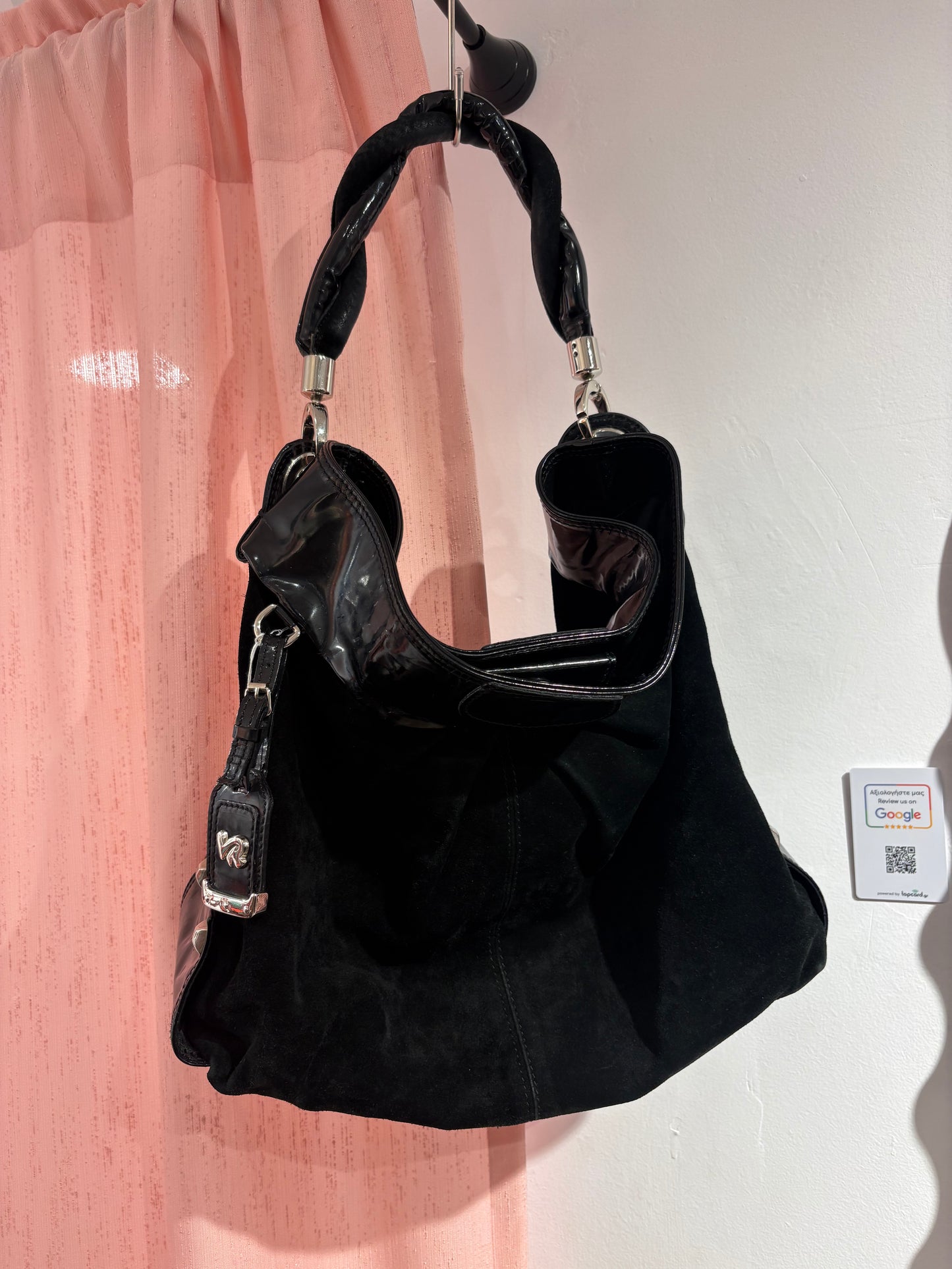 Incredible large button-up bag with studs (Made in Italy)