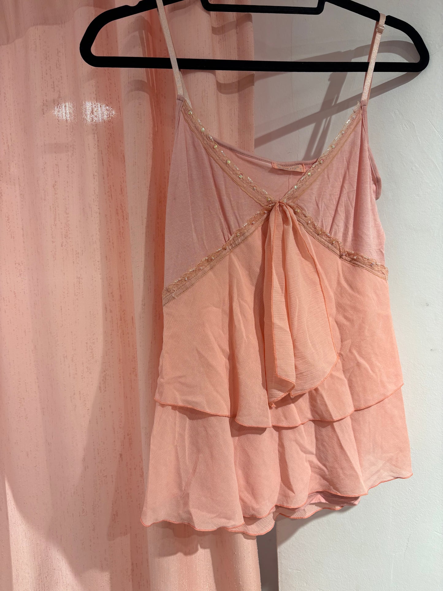 Ysatis flaire pink top with sequin details (Fits M-L)