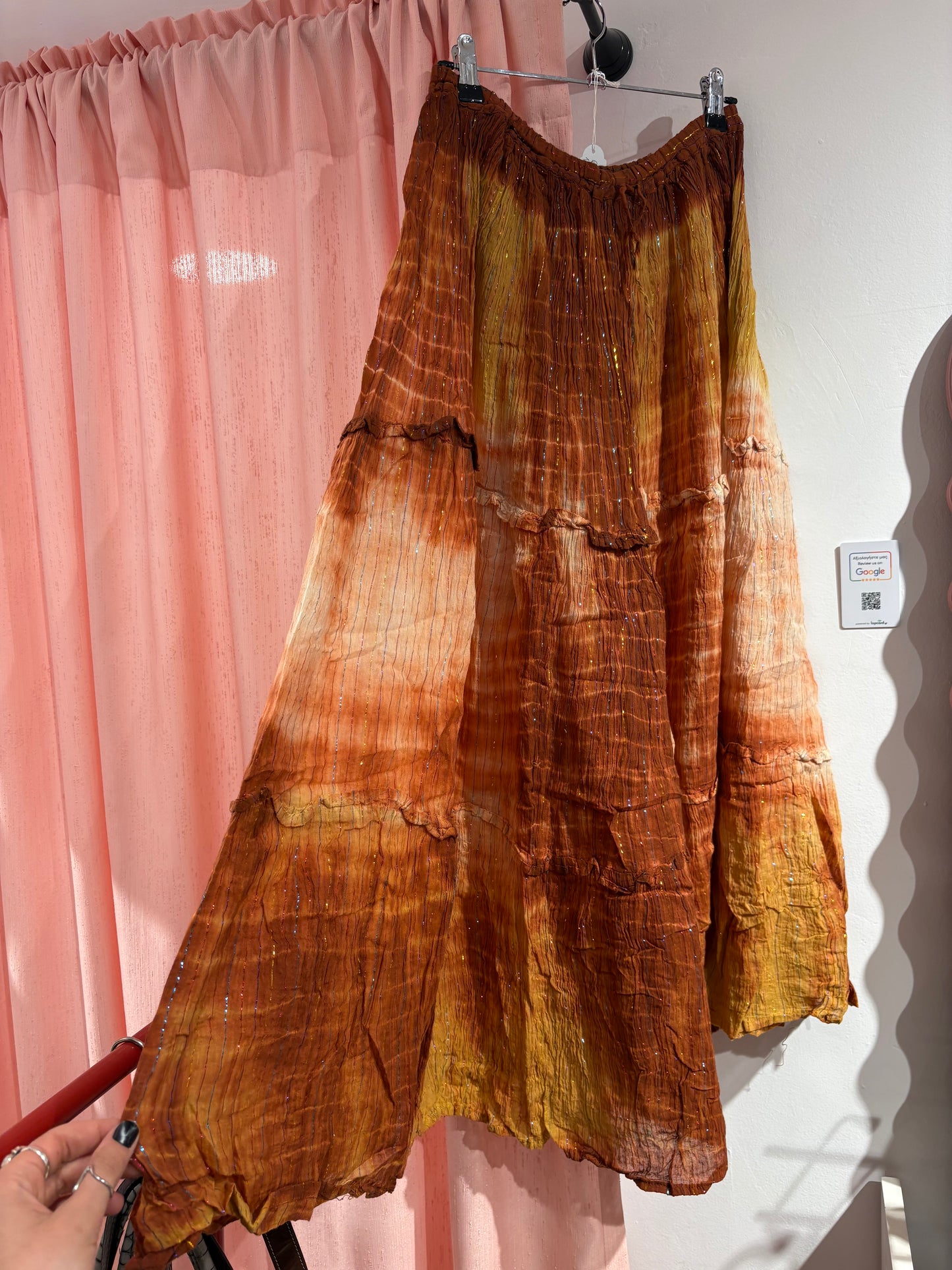 Y2k fairy iridescent pleated skirt in sunset tones (M-L)