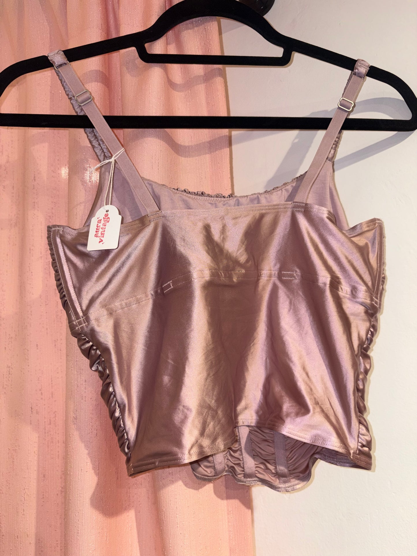 Corset-like pink top (S / Curvy)