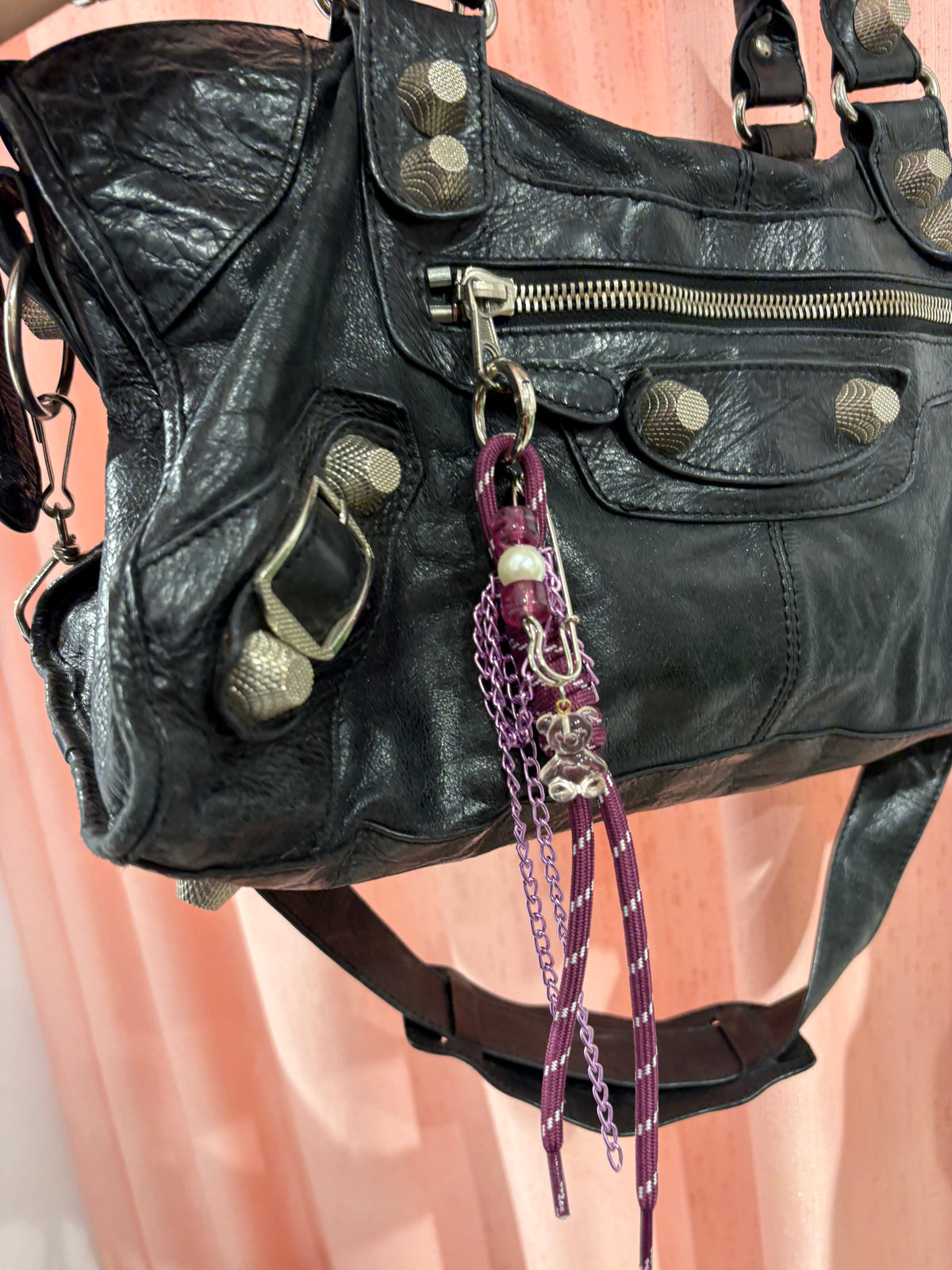 Cool handmade bag charm with teddy bear
