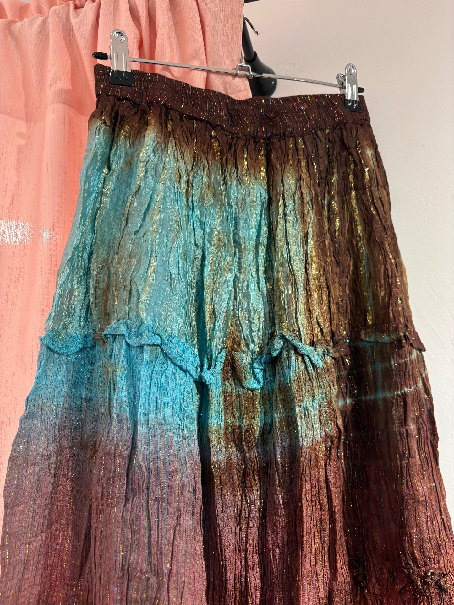 Y2k fairy iridescent pleated skirt - mermaid metallic (S-M)