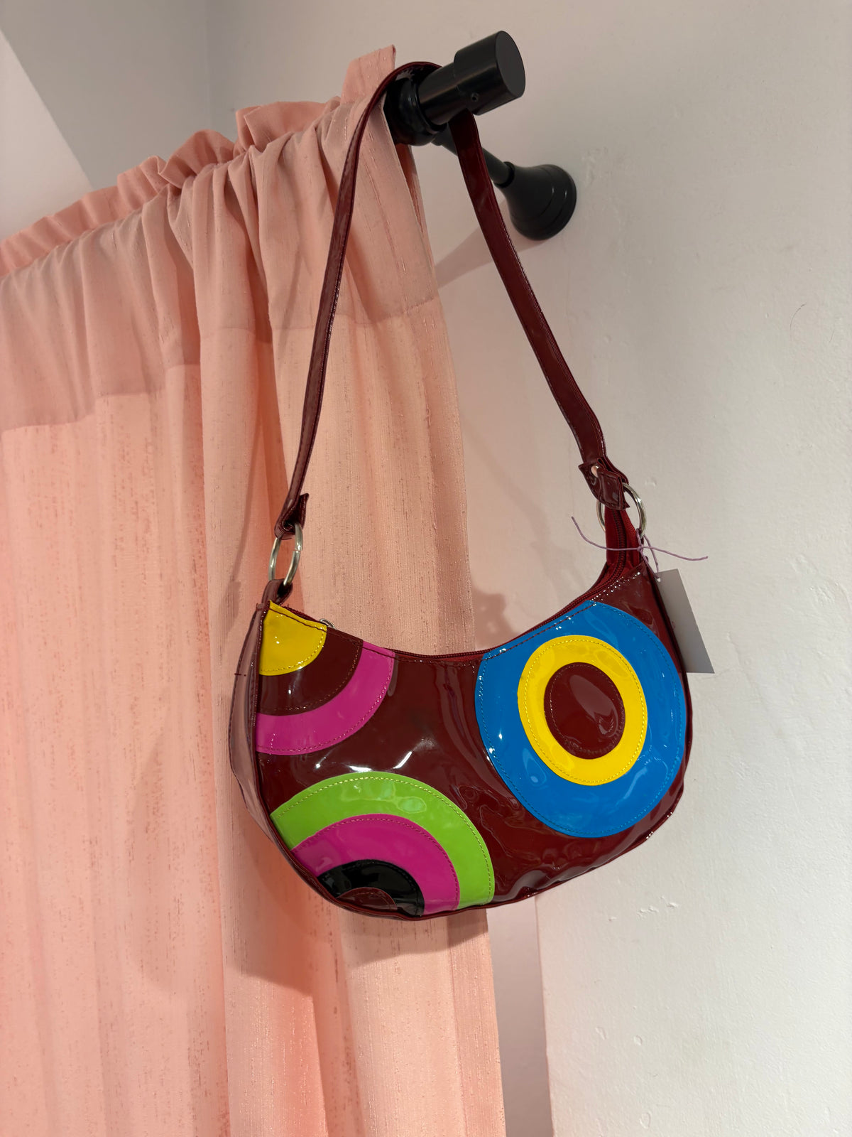 Statement red bag with colorful details