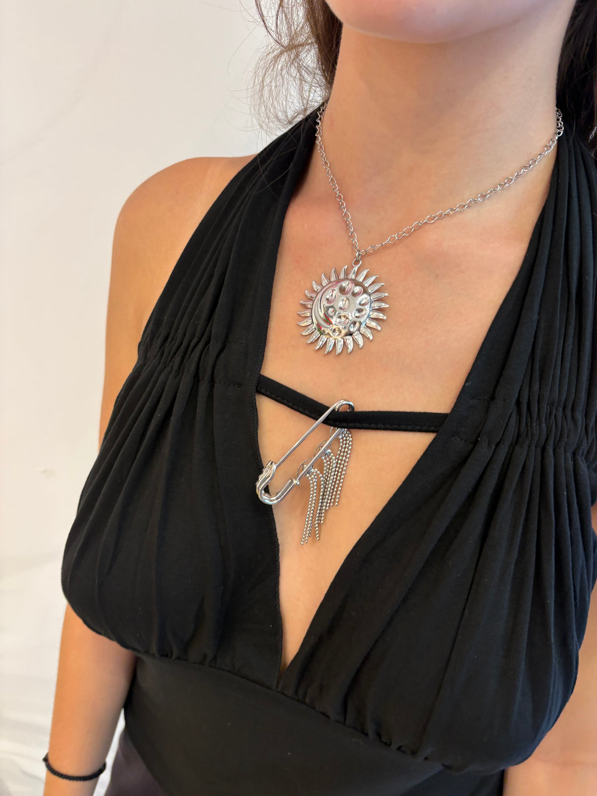 Stainless steel sun necklace