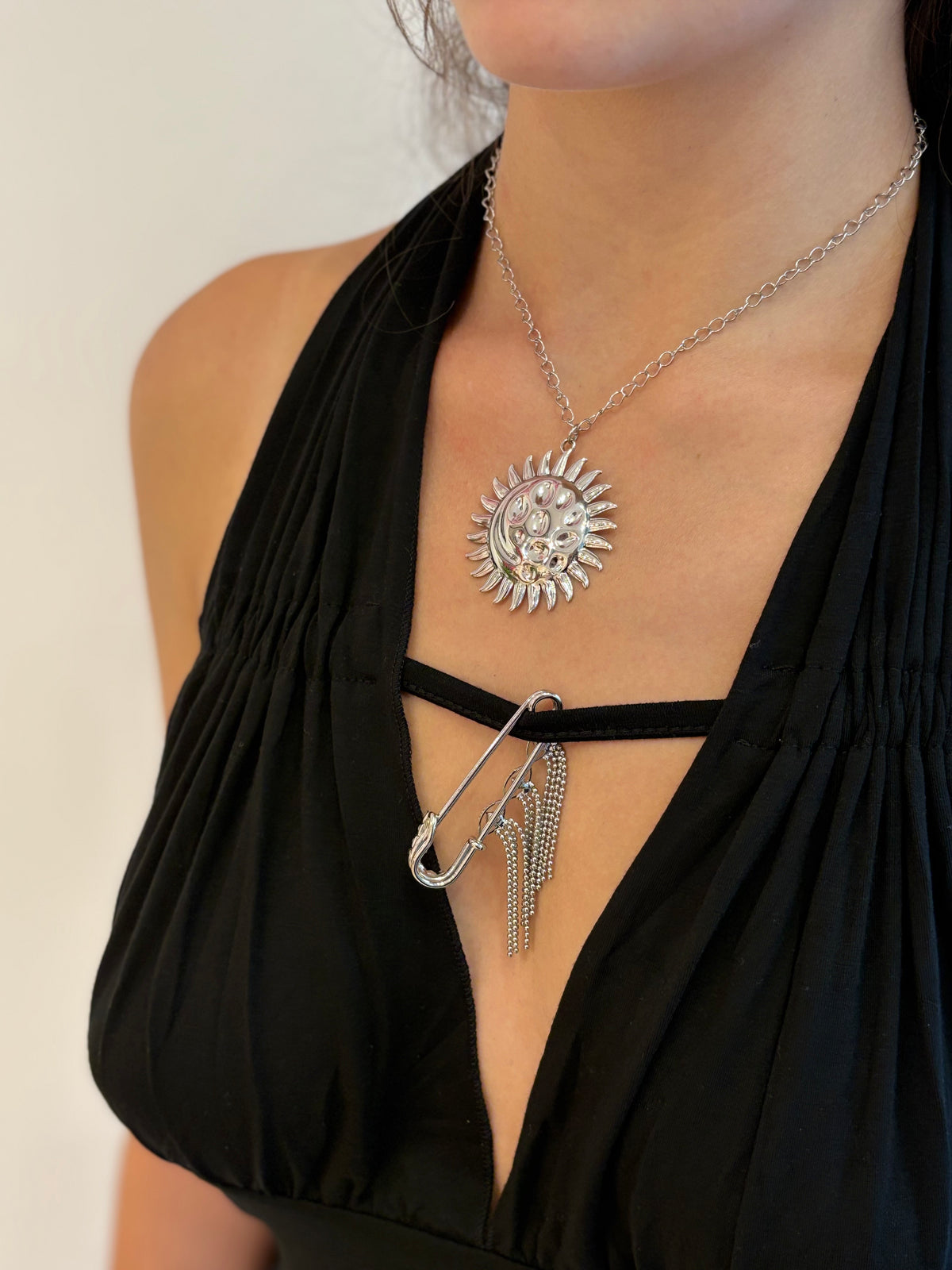 Stainless steel sun necklace