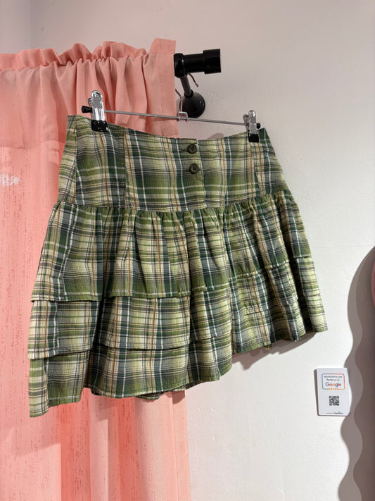 Y2k pleated plaid mini skirt