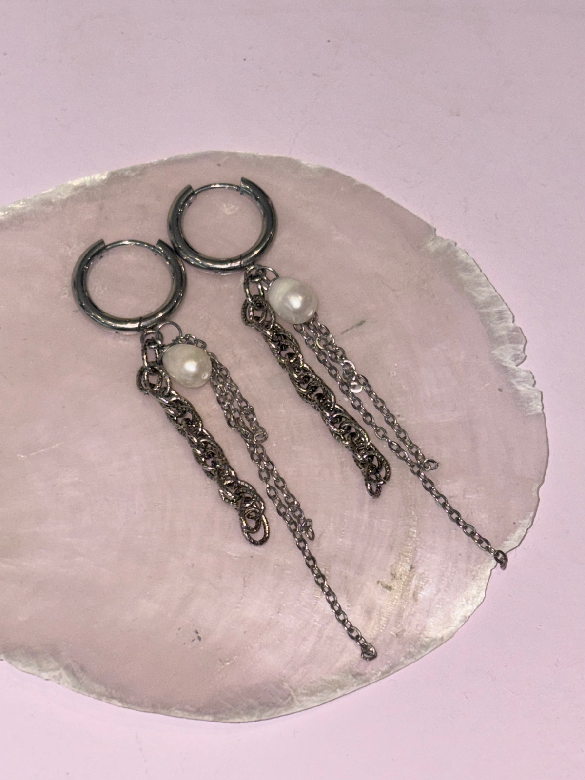 Pretty handmade hoop earrings (Stainless Steel)