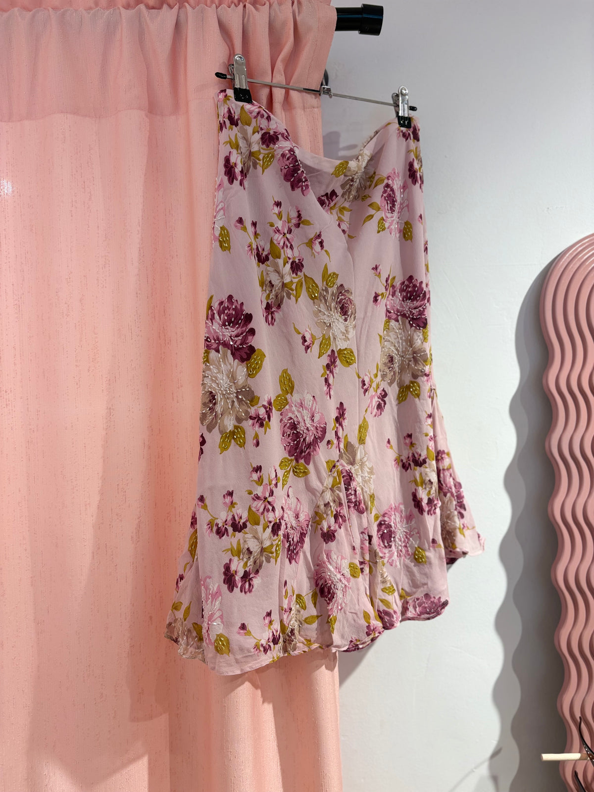 Fairy floral beaded midi skirt (L)