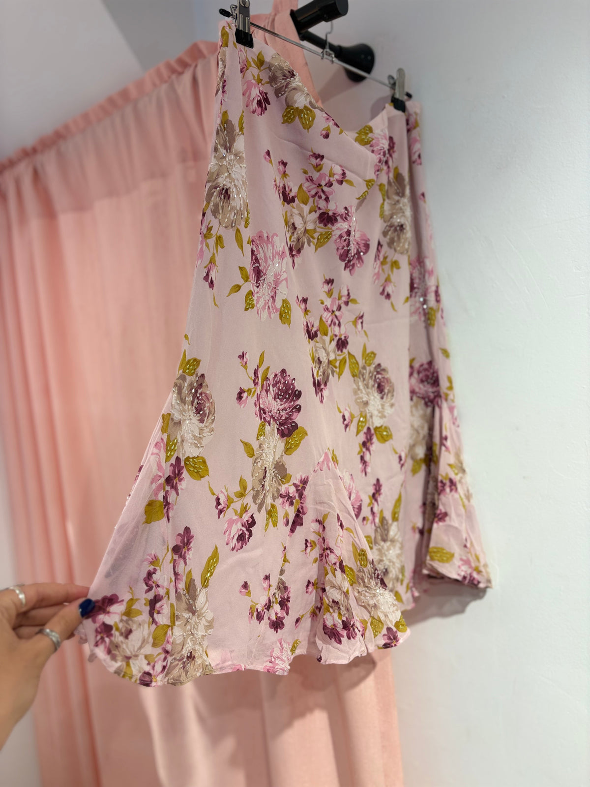 Fairy floral beaded midi skirt (L)