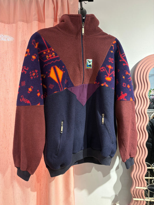 Vintage super warm colourful fleece (M-L)
