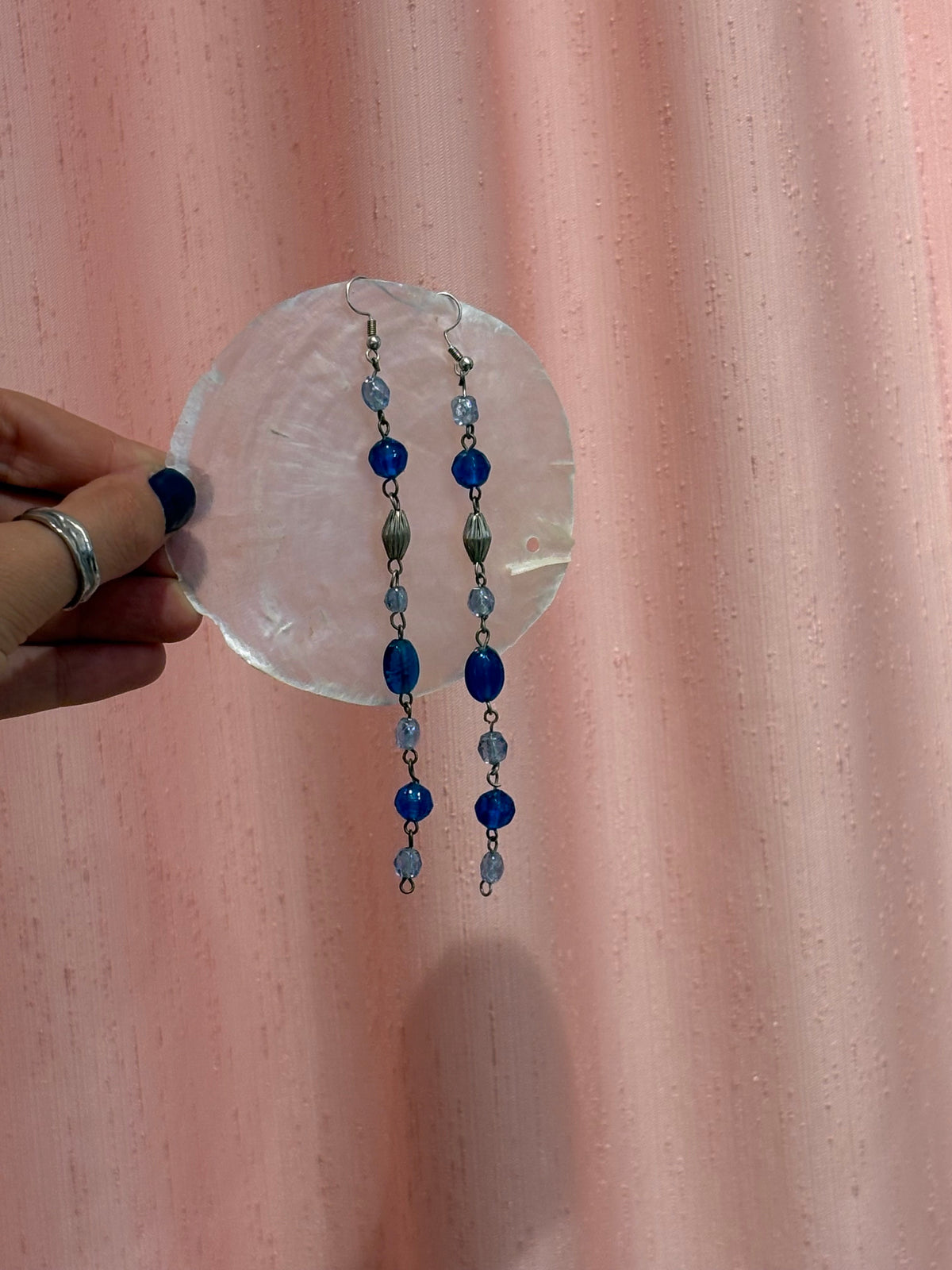 Y2k earrings with blue beads