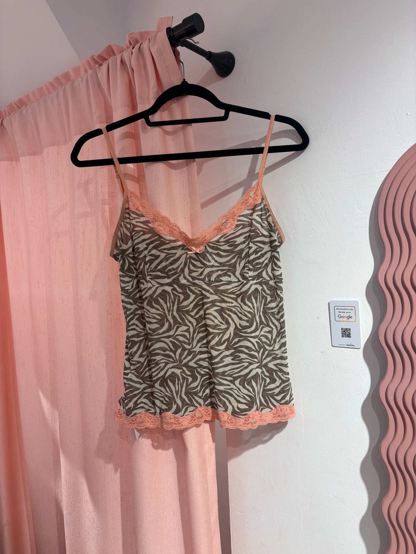 Accessorize mesh cami top in animal print (M)