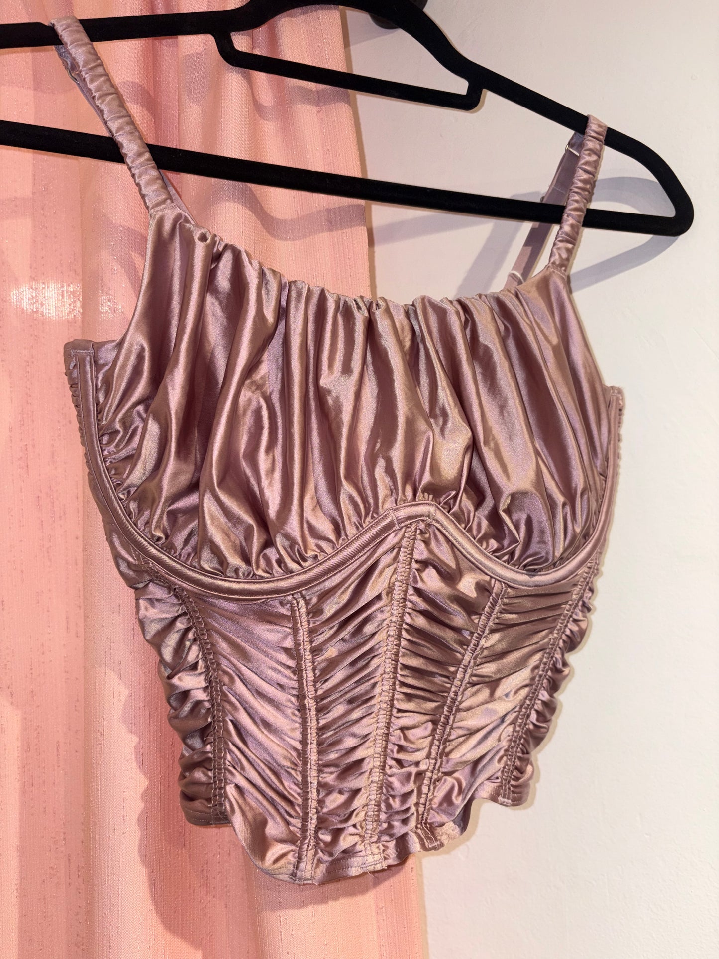 Corset-like pink top (S / Curvy)