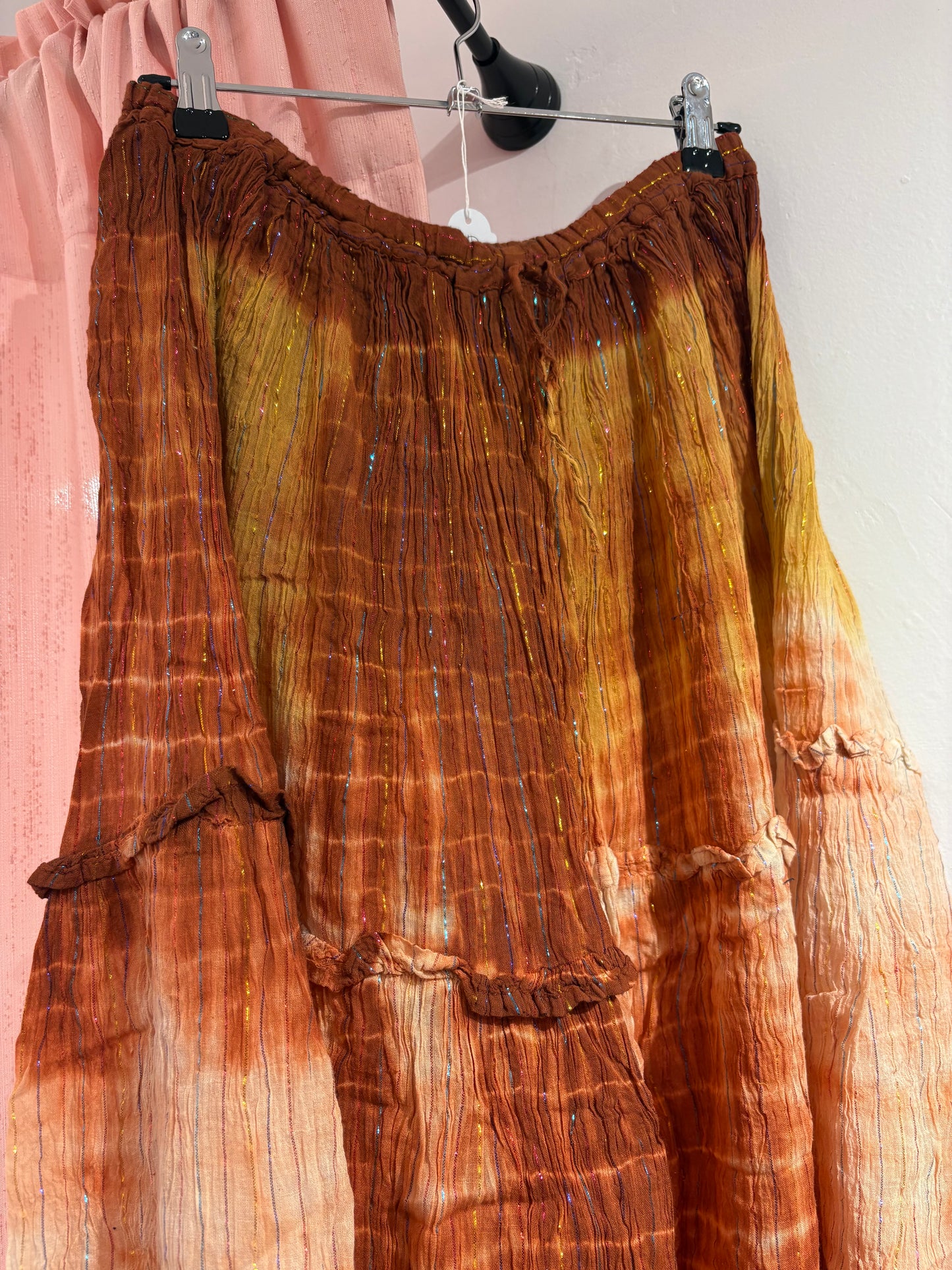 Y2k fairy iridescent pleated skirt in sunset tones (M-L)