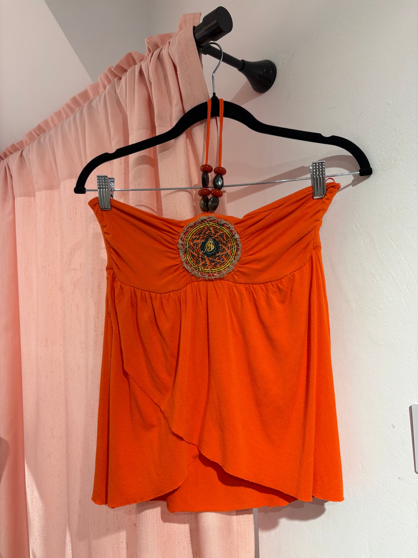 Unique BSB orange top with beads on the straps (M)