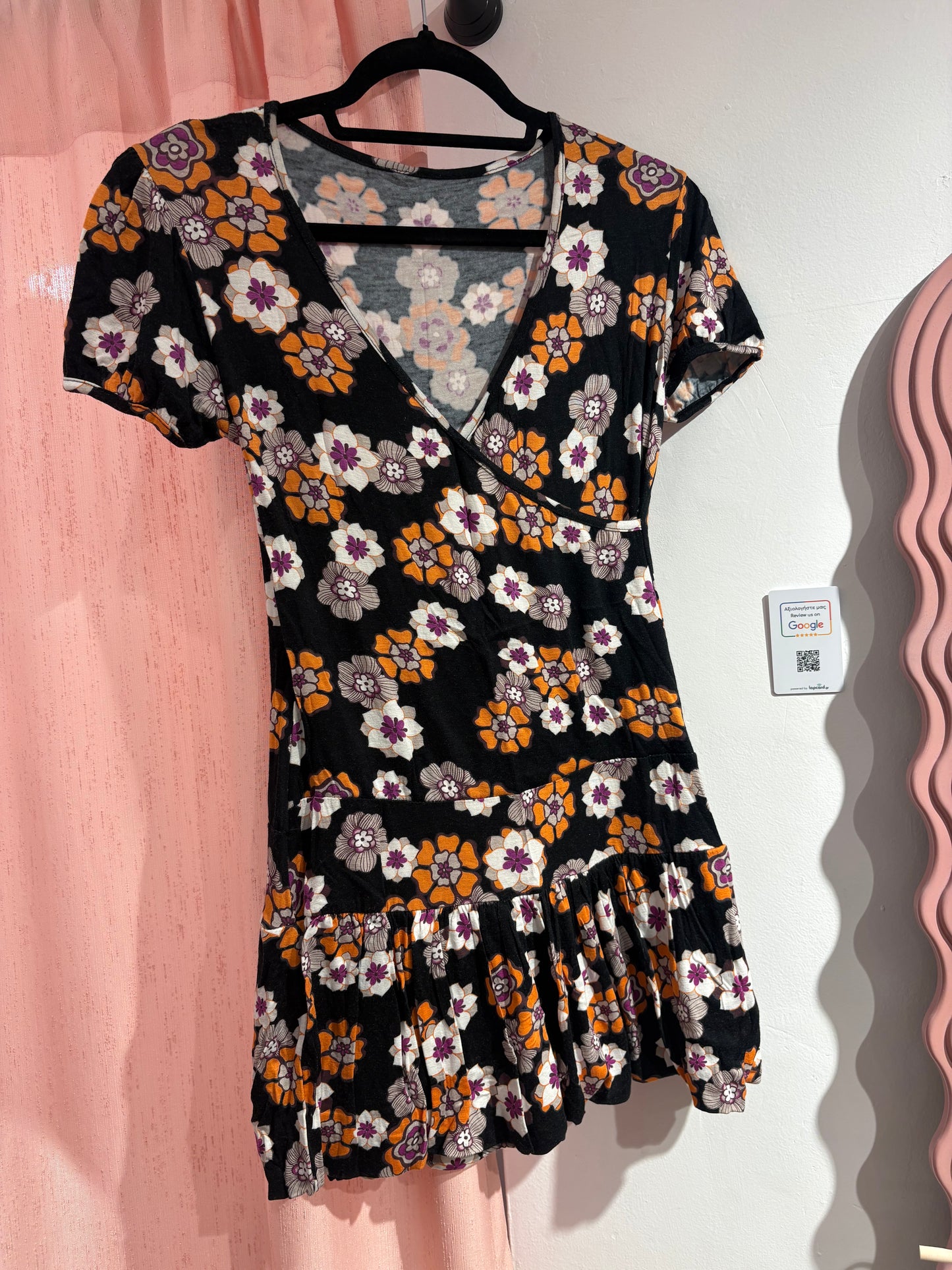 Wrap-style floral y2k dress (M)