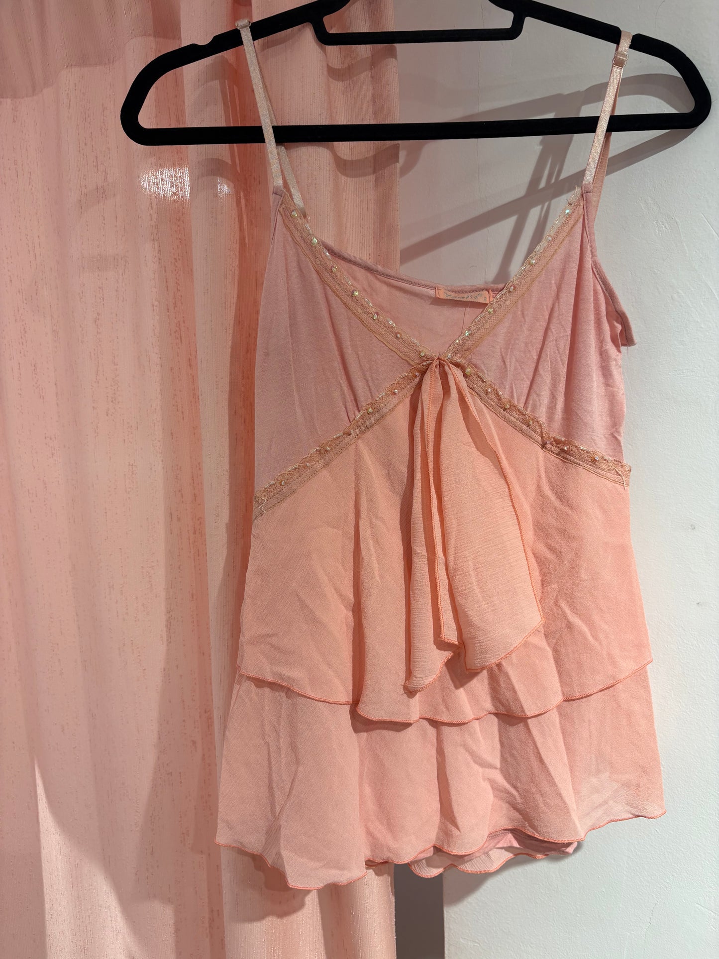 Ysatis flaire pink top with sequin details (Fits M-L)