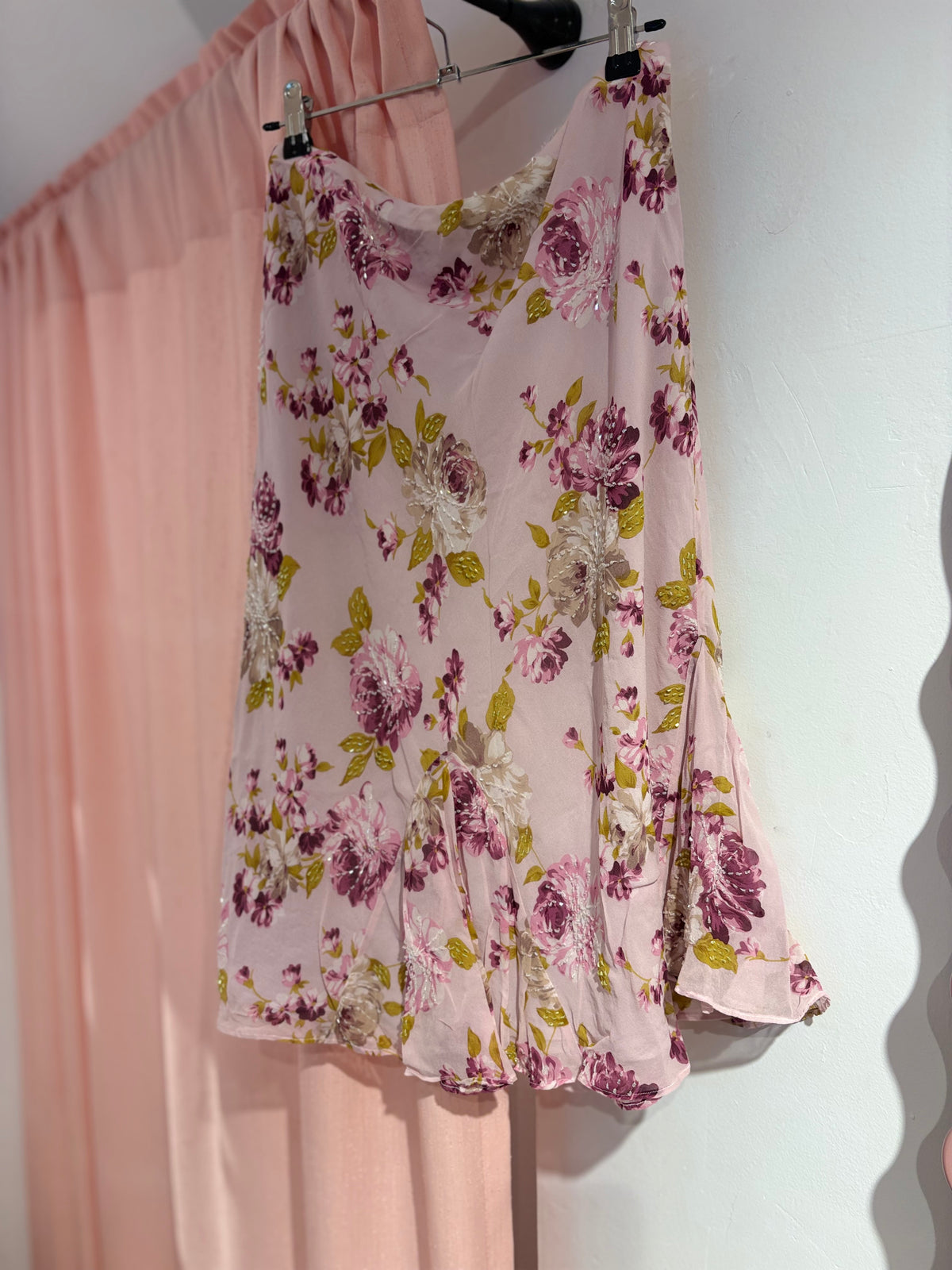 Fairy floral beaded midi skirt (L)