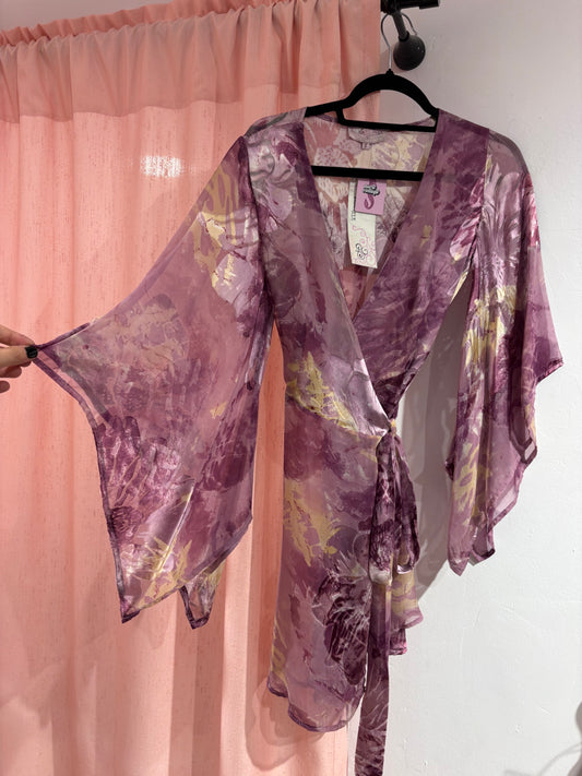 Gorgeous mesh tie-wrap dress with super soft texture & incredible patterns (S& M)