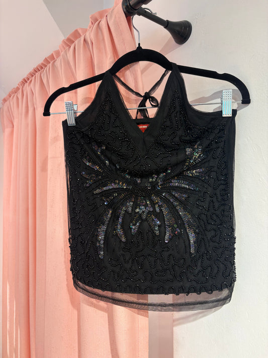 Incredible v-line beaded/sequin top (S)
