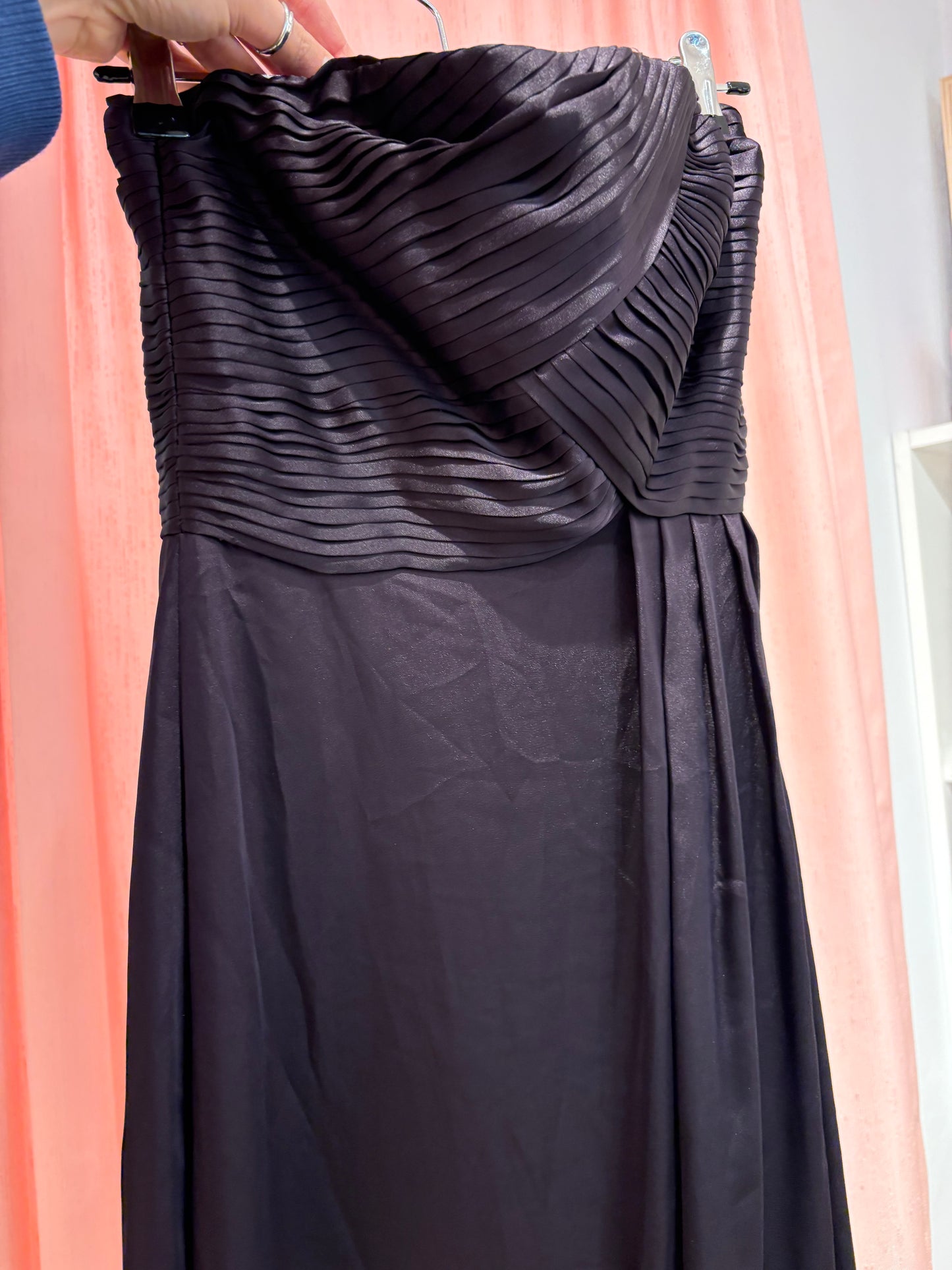 Purple strapless maxi dress (S)